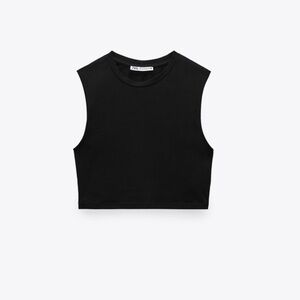 💟ZARA FITTED CROPPED T-SHIRT
BLACK